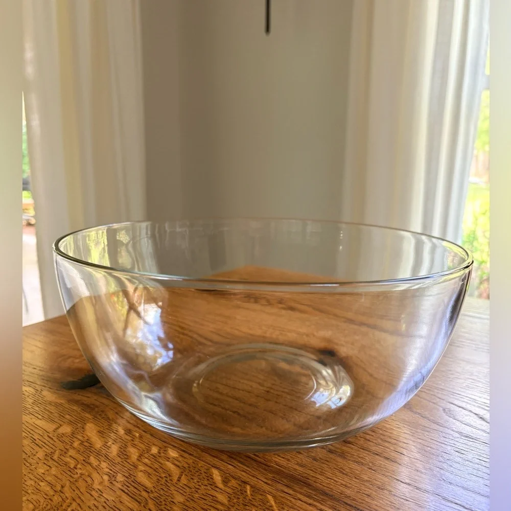 Vintage Kitchen Classics by Toscany Clear Glass Serving Bowl- Made in USA w/box